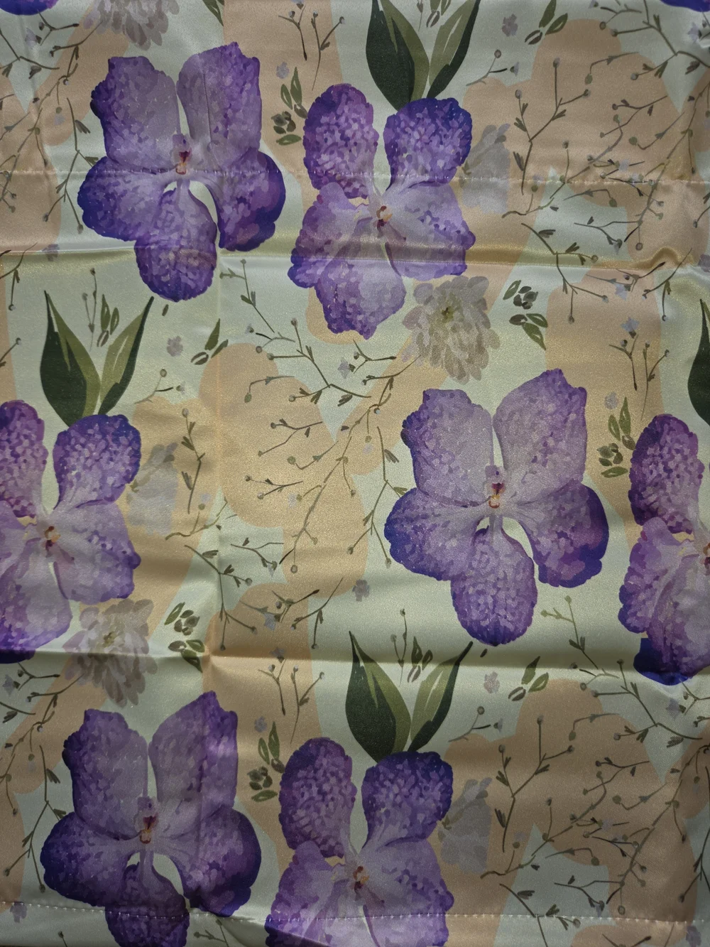 Floral Purple and Peach Window Valance